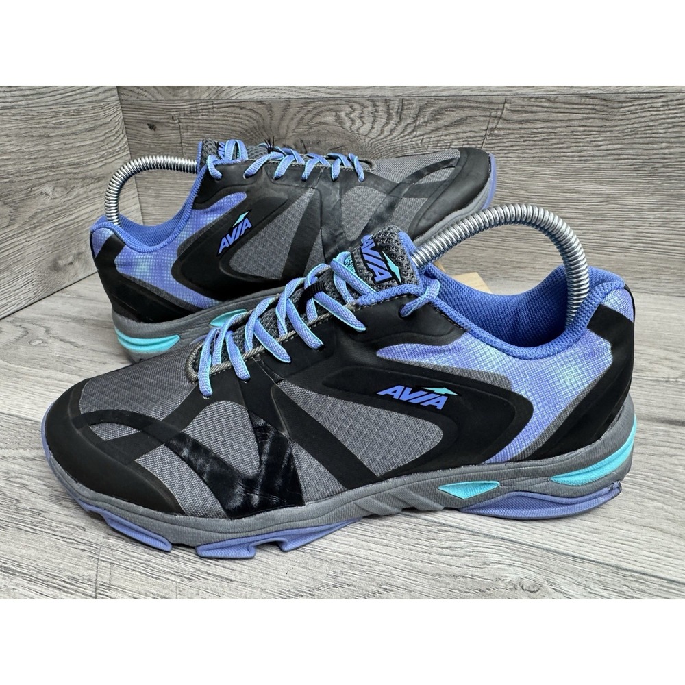 Avia GFC Studio Shoes WOMENS Cross Training Gray Blue Lace Up Athletic SIZE 9